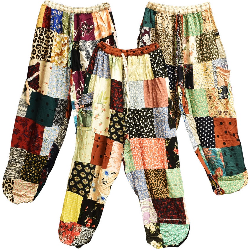 Colorful Patchwork Hippie Pants